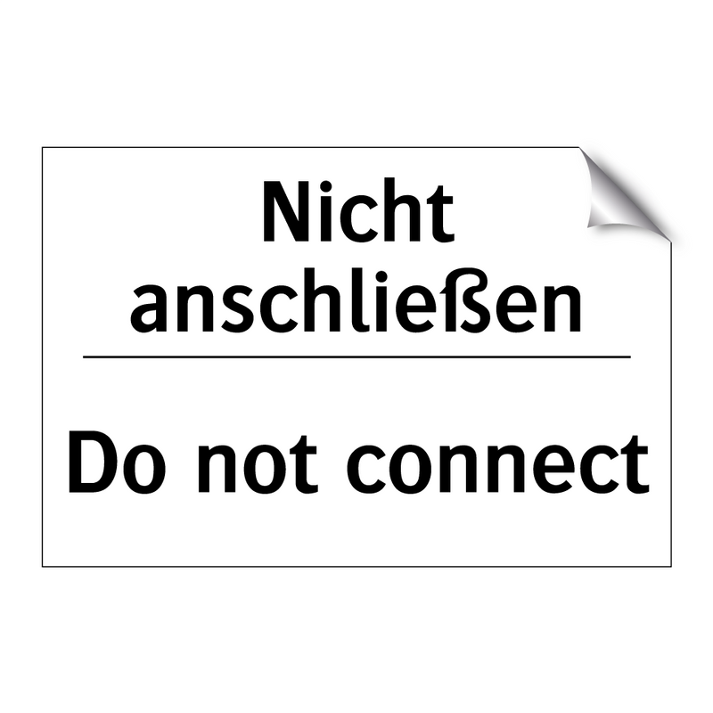 Nicht anschließen - Do not connect