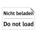Nicht beladen - Do not load