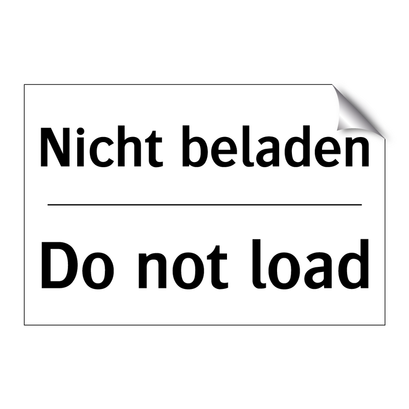 Nicht beladen - Do not load