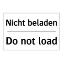 Nicht beladen - Do not load