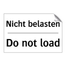 Nicht belasten - Do not load