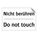 Nicht berühren - Do not touch