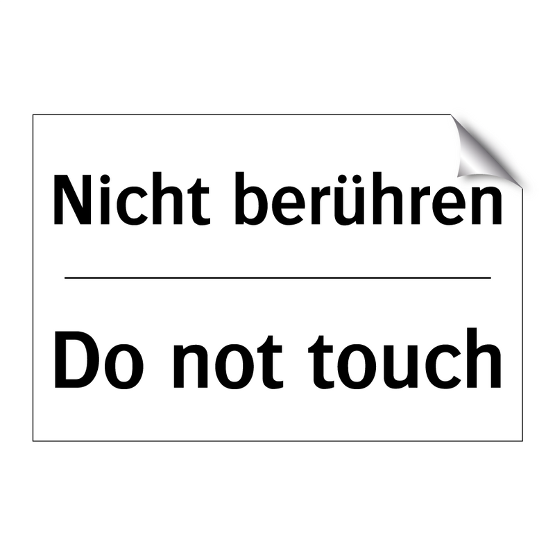 Nicht berühren - Do not touch