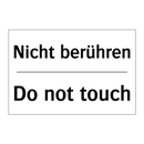 Nicht berühren - Do not touch
