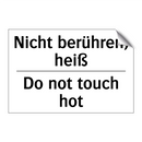Nicht berühren, heiß - Do not touch hot