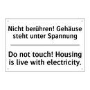 Nicht berühren! Gehäuse steht /.../ - Do not touch! Housing is live /.../