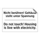 Nicht berühren! Gehäuse steht /.../ - Do not touch! Housing is live /.../