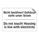 Nicht berühren! Gehäuse steht /.../ - Do not touch! Housing is live /.../