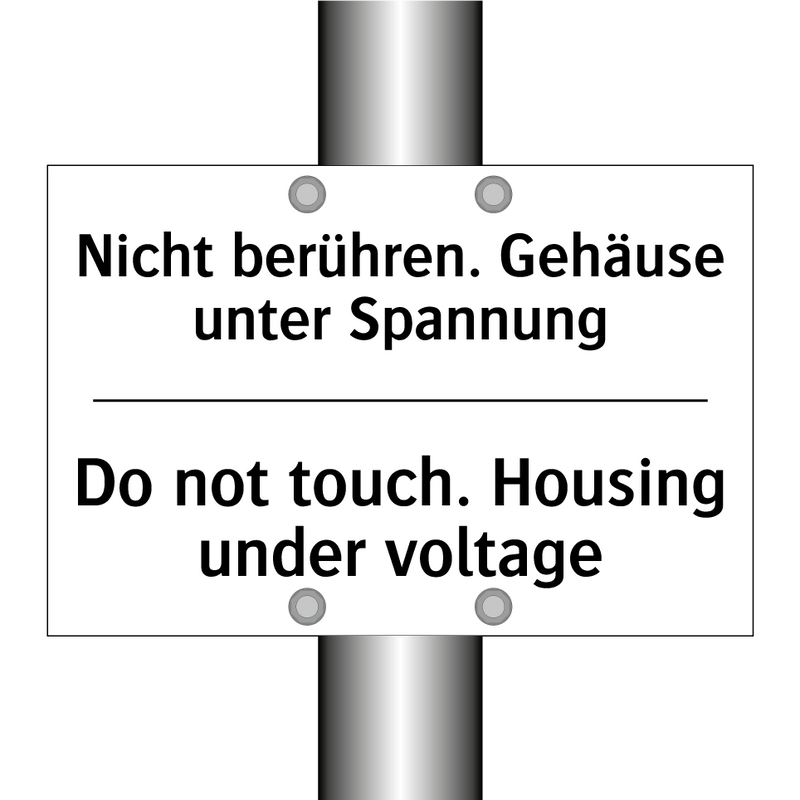 Nicht berühren. Gehäuse unter /.../ - Do not touch. Housing under voltage/.../