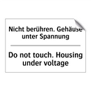 Nicht berühren. Gehäuse unter /.../ - Do not touch. Housing under voltage/.../