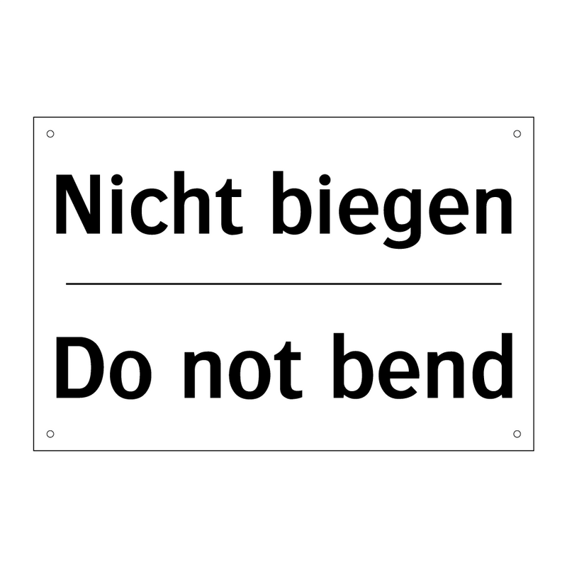 Nicht biegen - Do not bend