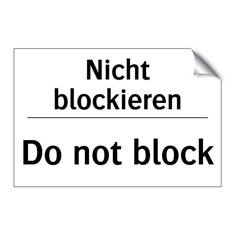 Nicht blockieren - Do not block