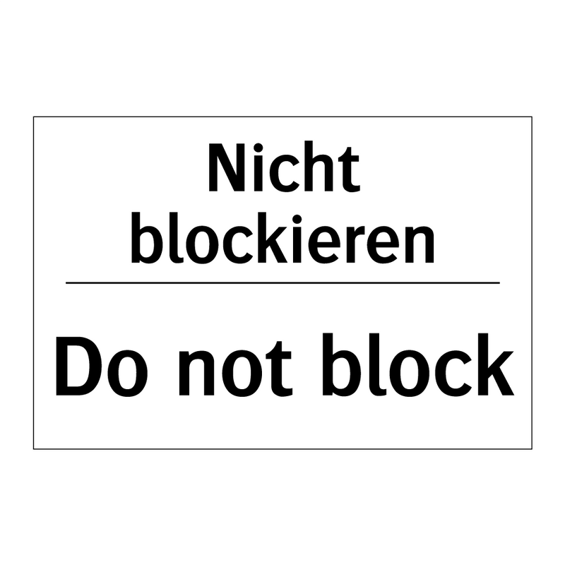 Nicht blockieren - Do not block