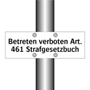 Betreten verboten Art. 461 Strafgesetzbuch