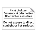 Nicht direktem Sonnenlicht oder /.../ - Do not expose to direct sunlight /.../