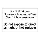 Nicht direktem Sonnenlicht oder /.../ - Do not expose to direct sunlight /.../