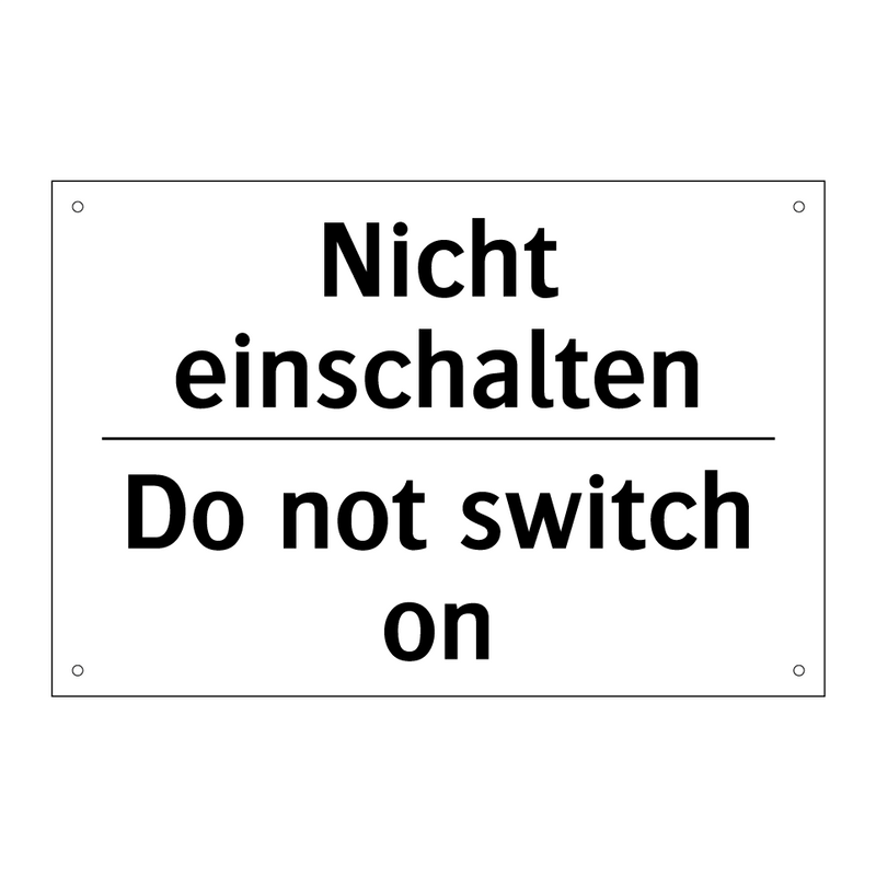 Nicht einschalten - Do not switch on