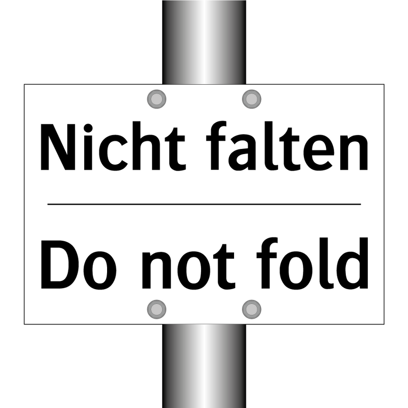 Nicht falten - Do not fold