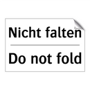 Nicht falten - Do not fold