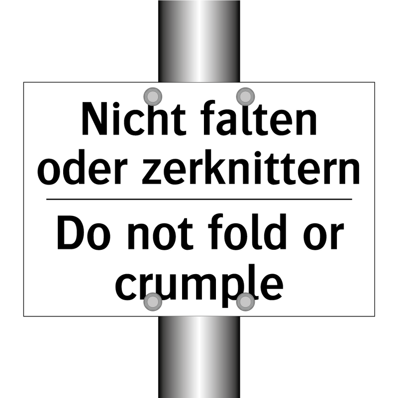 Nicht falten oder zerknittern - Do not fold or crumple