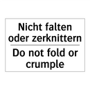 Nicht falten oder zerknittern - Do not fold or crumple