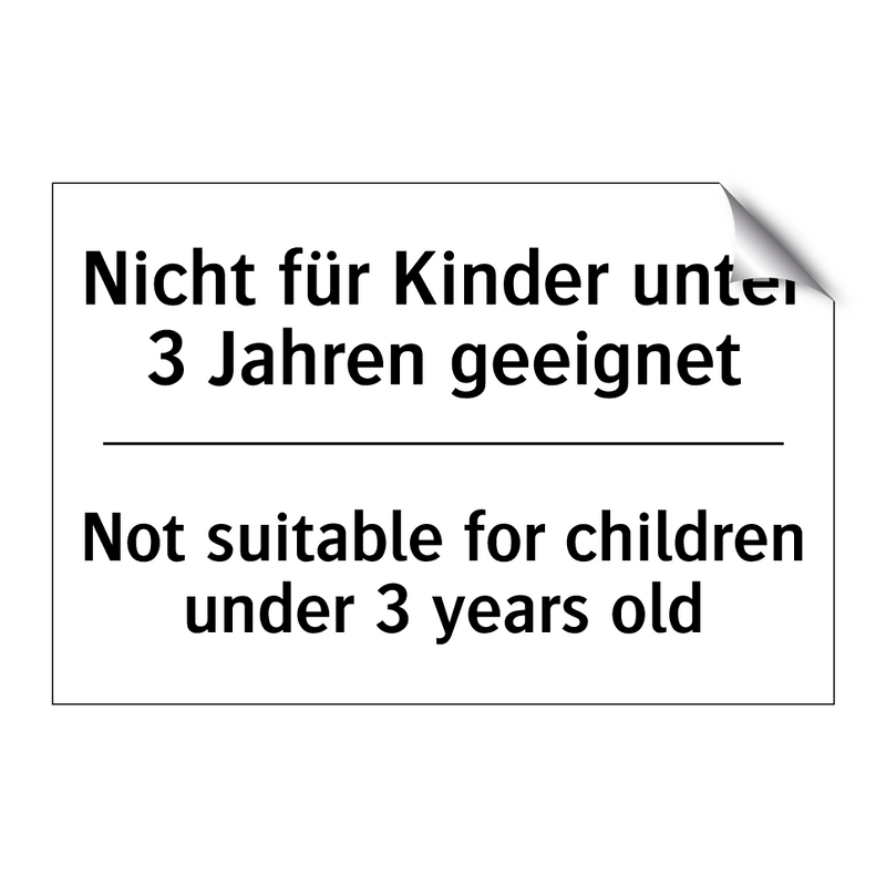 Nicht für Kinder unter 3 Jahren /.../ - Not suitable for children under /.../