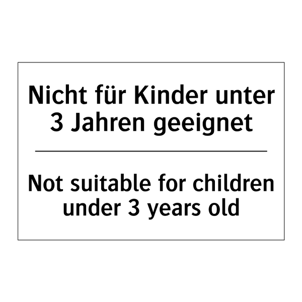Nicht für Kinder unter 3 Jahren /.../ - Not suitable for children under /.../