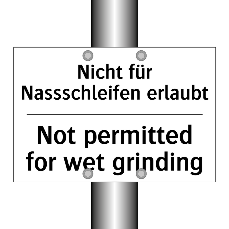 Nicht für Nassschleifen erlaubt/.../ - Not permitted for wet grinding
