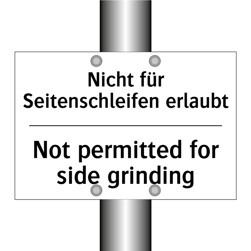 Nicht für Seitenschleifen erlaubt/.../ - Not permitted for side grinding/.../