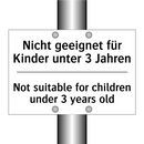 Nicht geeignet für Kinder unter /.../ - Not suitable for children under /.../