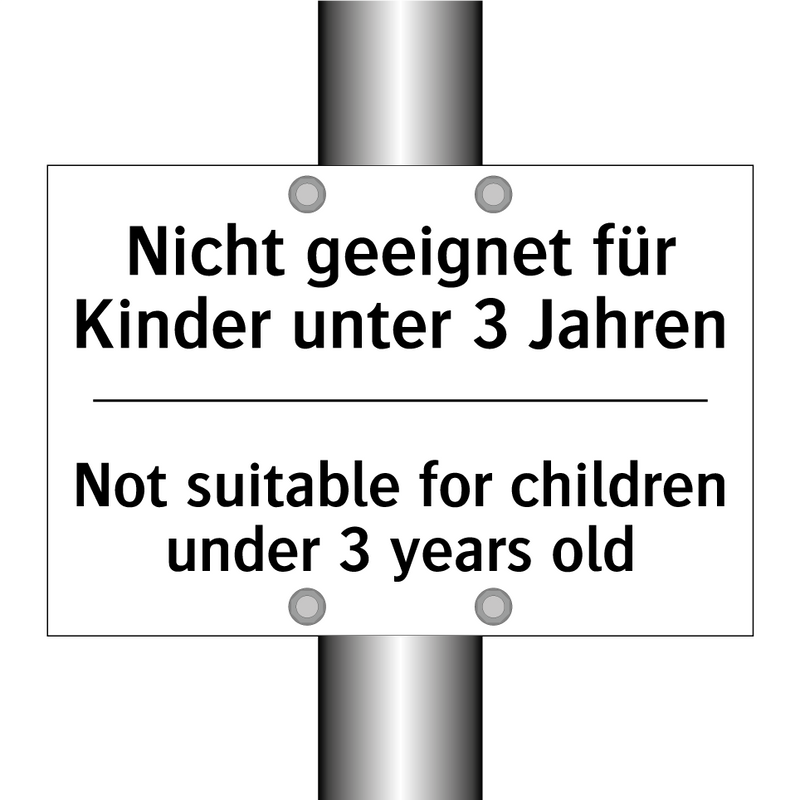 Nicht geeignet für Kinder unter /.../ - Not suitable for children under /.../