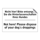 Nicht hier! Bitte entsorgen Sie /.../ - Not here! Please dispose of your /.../