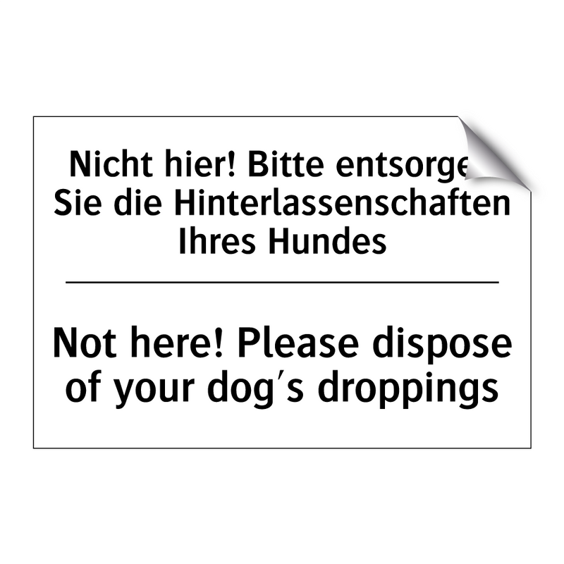 Nicht hier! Bitte entsorgen Sie /.../ - Not here! Please dispose of your /.../