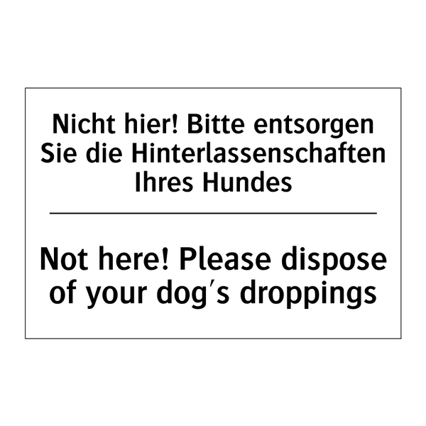 Nicht hier! Bitte entsorgen Sie /.../ - Not here! Please dispose of your /.../