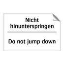 Nicht hinunterspringen - Do not jump down