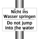 Nicht ins Wasser springen - Do not jump into the water