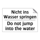 Nicht ins Wasser springen - Do not jump into the water