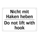 Nicht mit Haken heben - Do not lift with hook