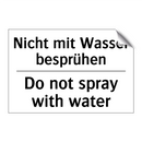 Nicht mit Wasser besprühen - Do not spray with water