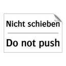 Nicht schieben - Do not push
