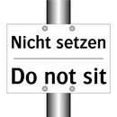 Nicht setzen - Do not sit