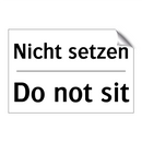 Nicht setzen - Do not sit