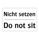 Nicht setzen - Do not sit