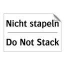 Nicht stapeln - Do Not Stack