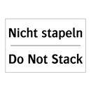 Nicht stapeln - Do Not Stack