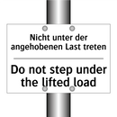 Nicht unter der angehobenen Last /.../ - Do not step under the lifted load/.../