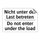Nicht unter der Last betreten - Do not enter under the load