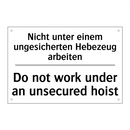 Nicht unter einem ungesicherten /.../ - Do not work under an unsecured /.../