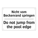 Nicht vom Beckenrand springen - Do not jump from the pool edge