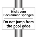 Nicht vom Beckenrand springen - Do not jump from the pool edge